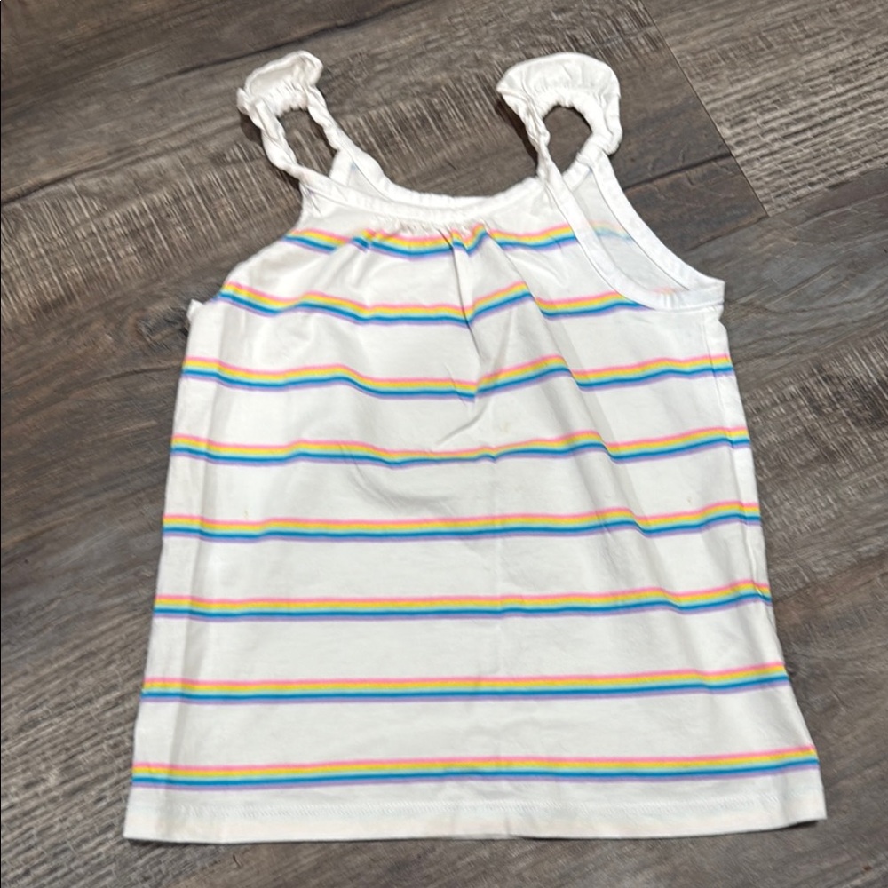 OshKosh B'gosh White Tank with Rainbow Stripes
